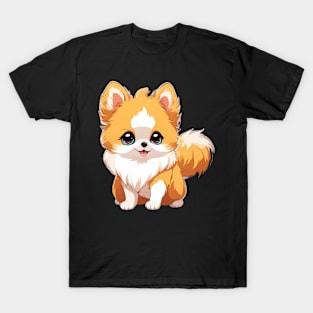 Pawsitively Adorable Anime Pomeranian Dog T-Shirt